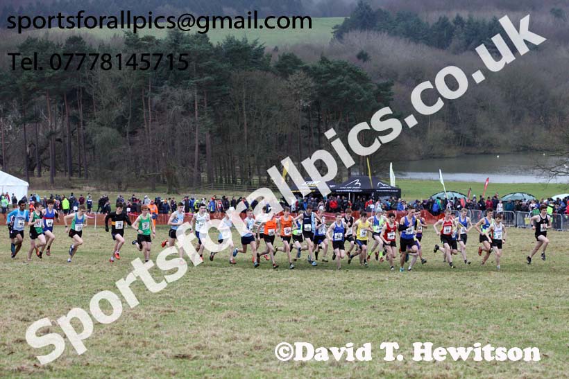 Junior men, 2018 Northern Cross Country Champs., Harewood House, Leeds. Photo: David T. Hewitson/Sports for All Pics